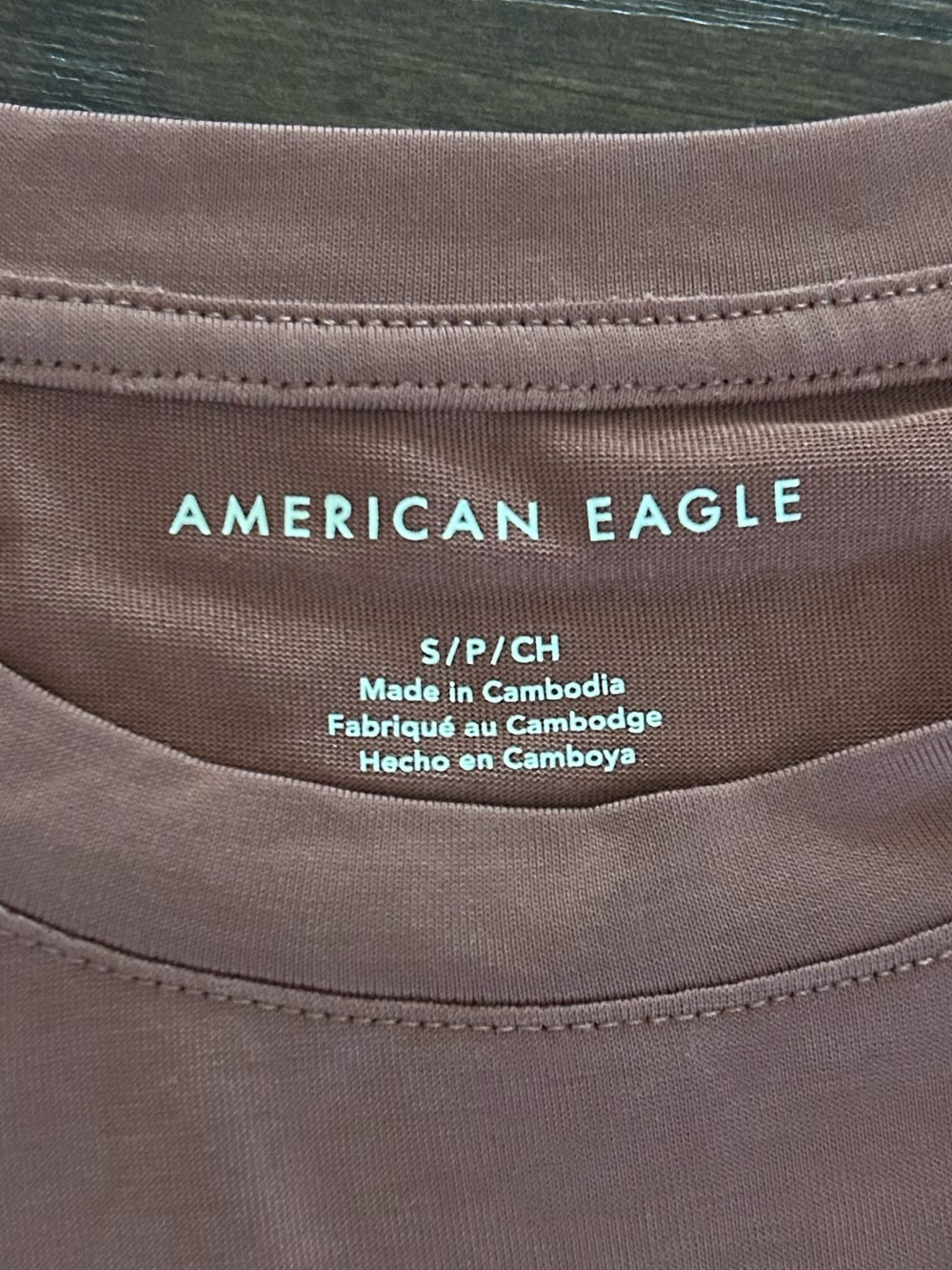 American Eagle Outfitters Dusty Mauve Peplum Tee - Picture 2 of 3
